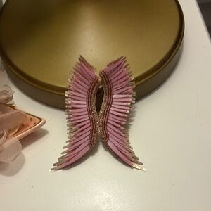 Mignonne G. Earrings. Elegant Pink Winged Earrings. Brand new condition.
